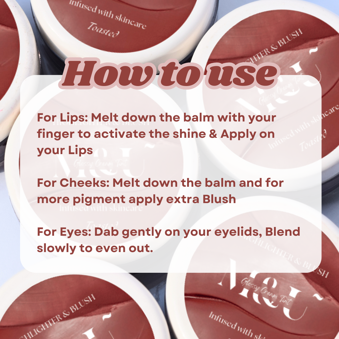 Toasted Nude Brown 3-in-1 Glossy Cream Tint (10gm) - M&U Skin and Beauty
