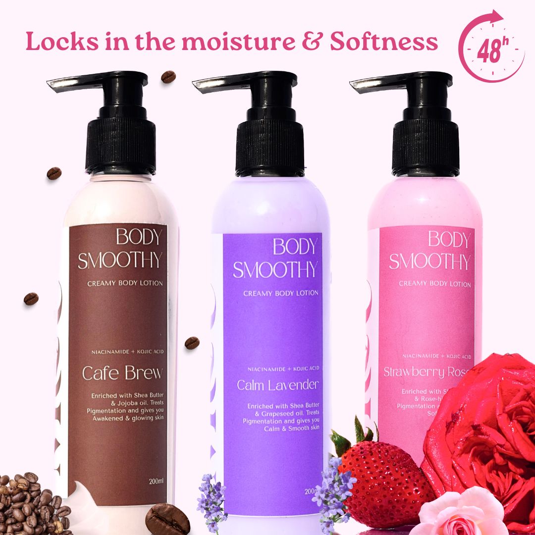 Strawberries, Lavender, & Coffee Creamy Body Lotion Trio