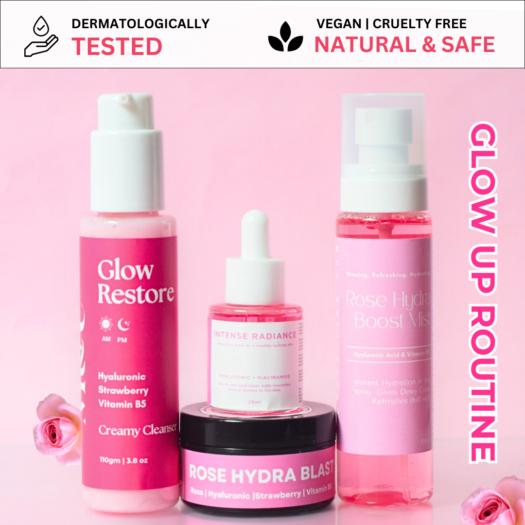 Rose Hydration Glow Set with Hyaluronic & Niacinamide (Pack of 4)