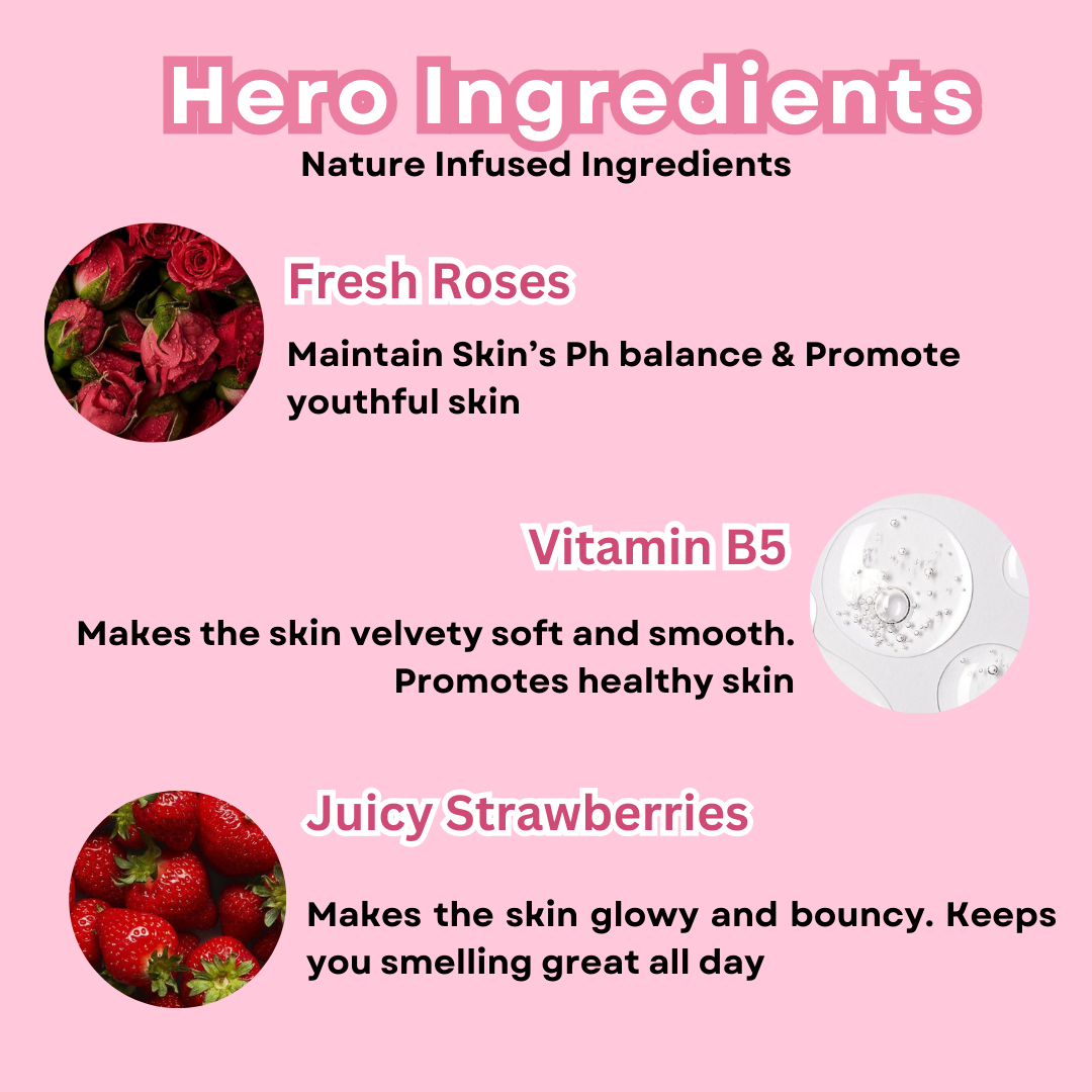 Strawberry Rose Lemon Body wash (Pack of 2)