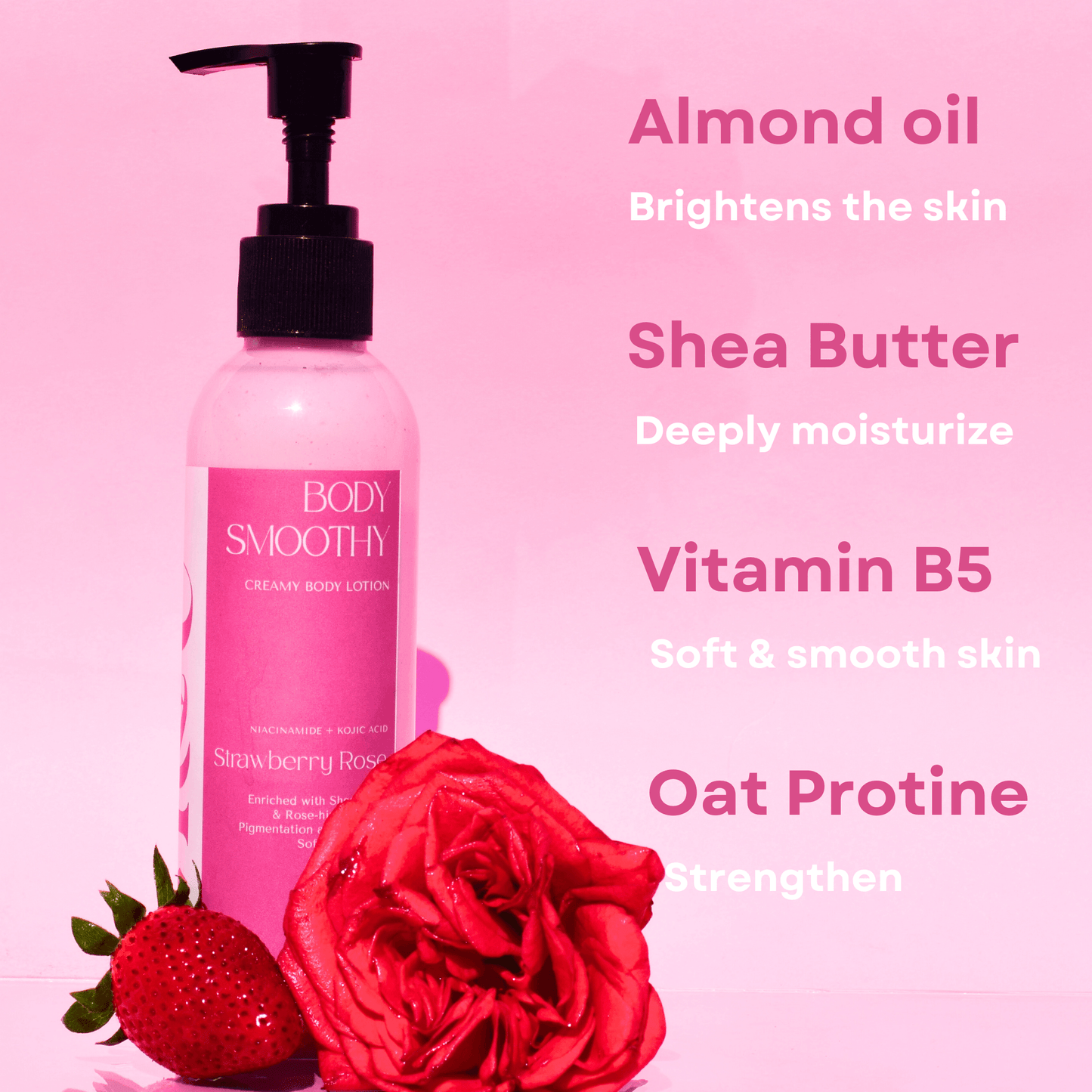 Strawberry Rose Creamy Body Lotion For Velvety Smooth Skin - M&U Skin and Beauty