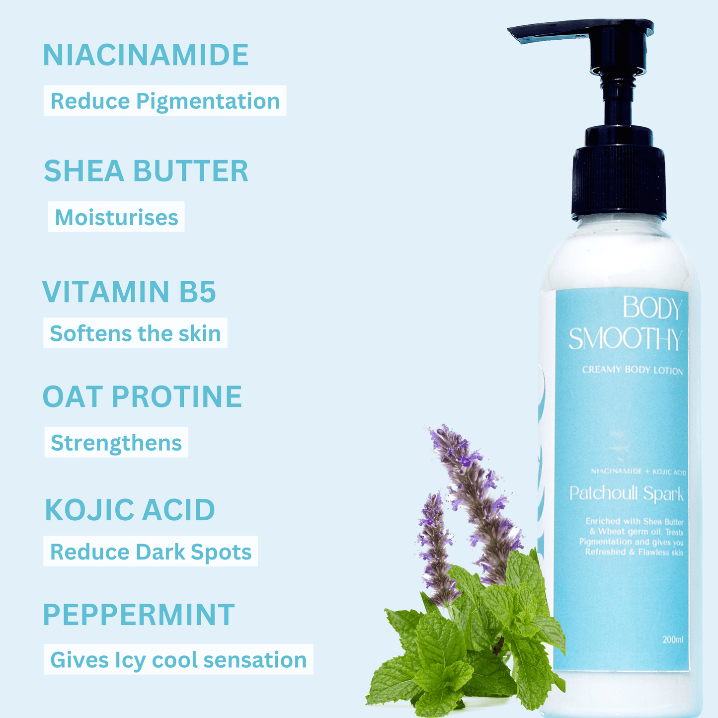 Patchouli Spark Creamy Body Lotion For Cool and Fresh Skin - M&U Skin and Beauty