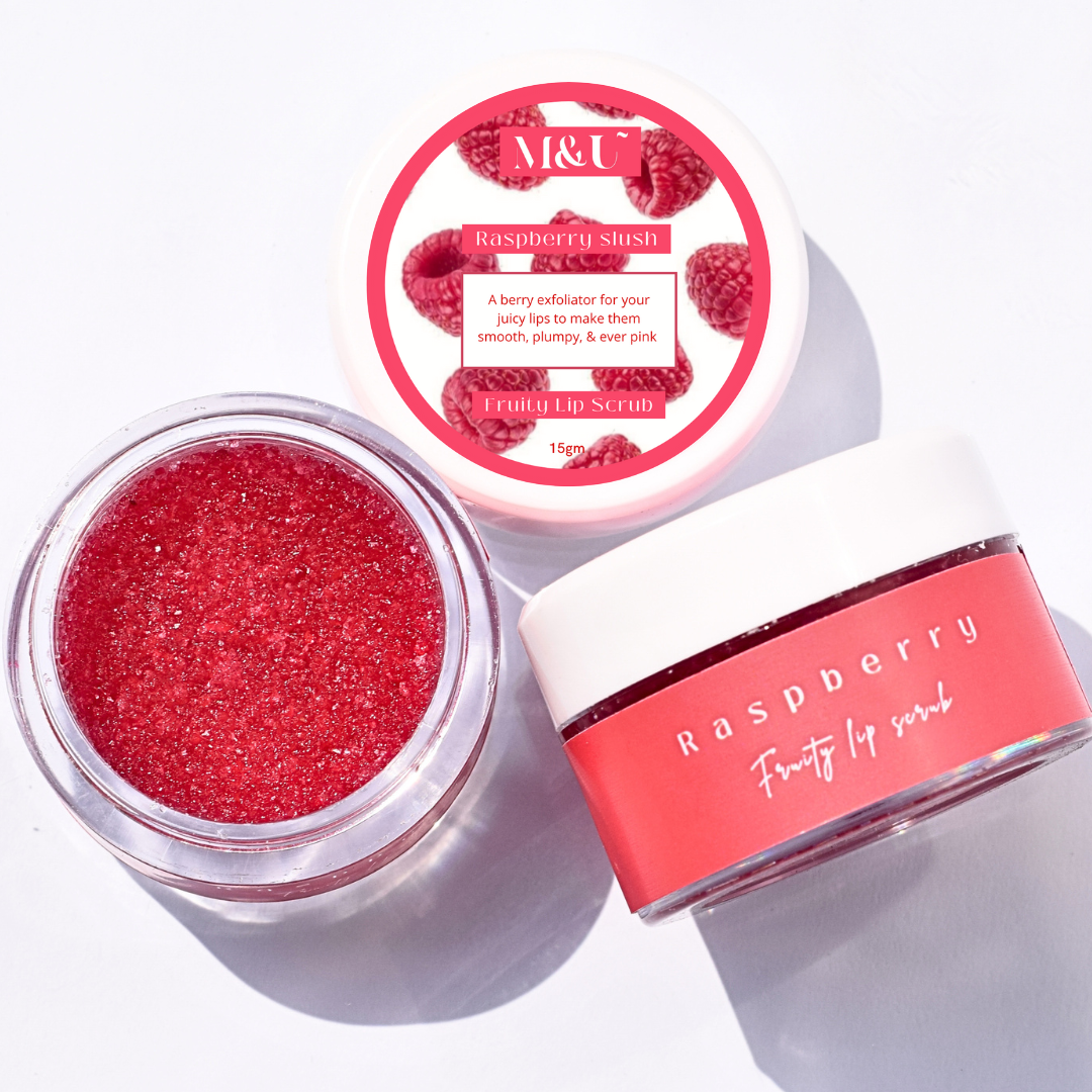 Raspberry Slush Lip Scrub to reduce Pigmentation - M&U Skin and Beauty
