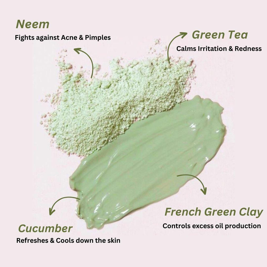 Matcha & Cucumber Acne Clearing Clay Mask - M&U Skin and Beauty