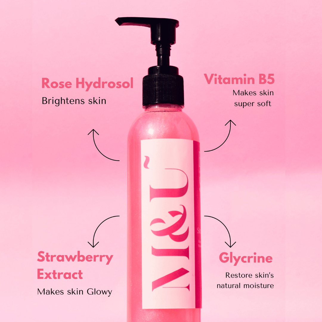 Strawberry Rose Lemon Body wash (Pack of 2) - M&U Skin and Beauty