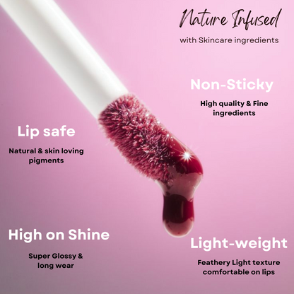Wine Maroon Red Lip Gloss