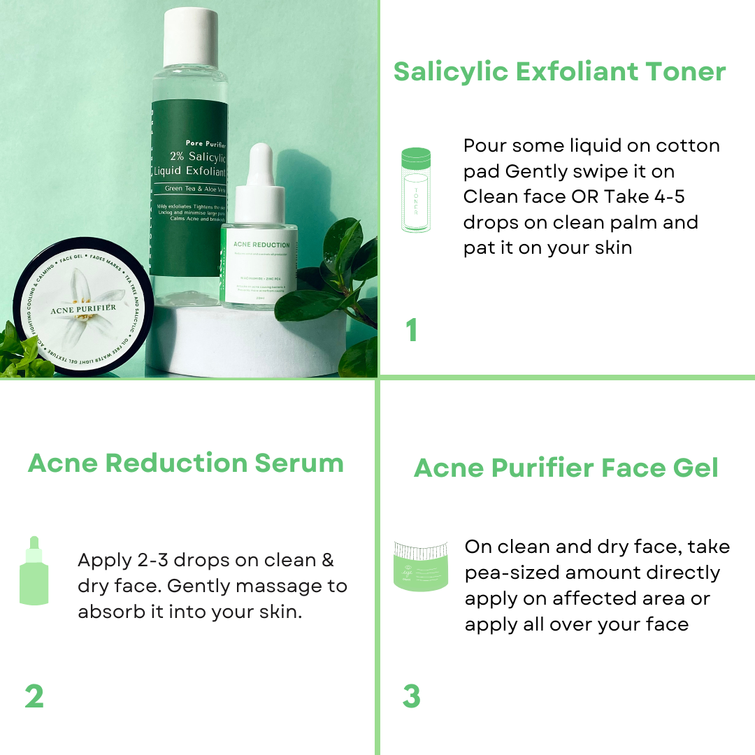 Acne Reduction Combo for oily skin (Pack of 3) - M&U Skin and Beauty