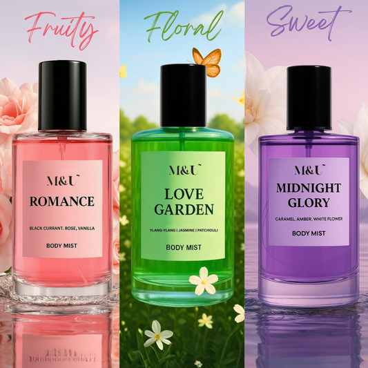 Sweet, Floral, Fruity Body Mist Trio Pack