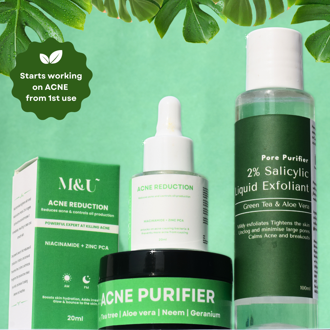Acne Reduction Combo for oily skin (Pack of 3) - M&U Skin and Beauty