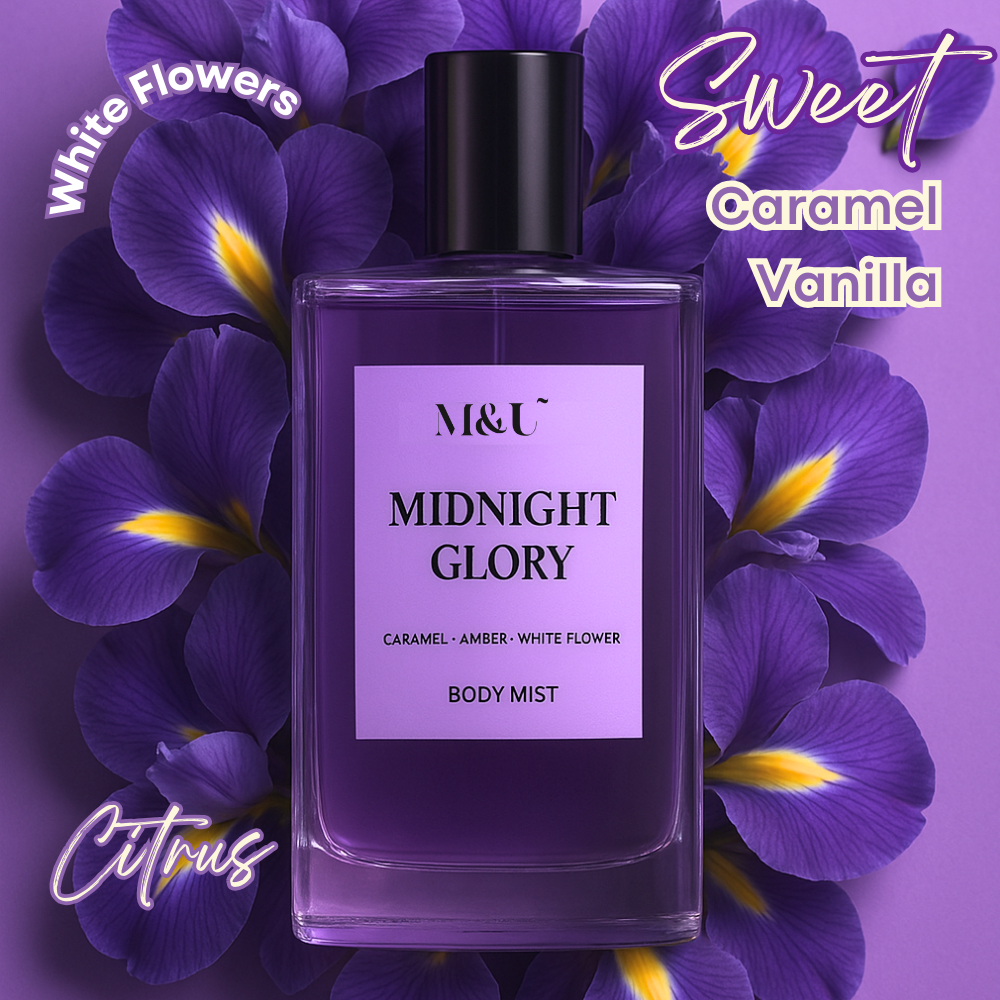 Midnight Glory Toasted Caramel & Vanilla Body Mist - M&U Skin and Beauty