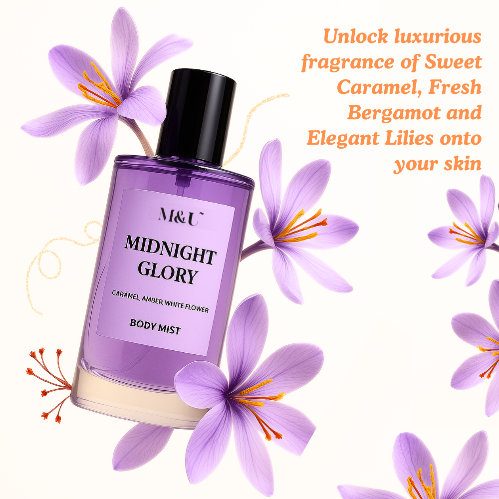 Midnight Glory Toasted Caramel & Vanilla Body Mist - M&U Skin and Beauty
