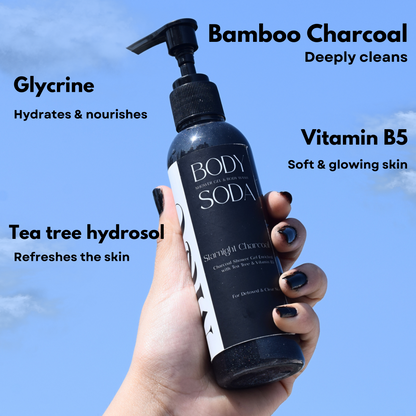 Star Night Charcoal Body wash with Tea tree for Fresh Skin