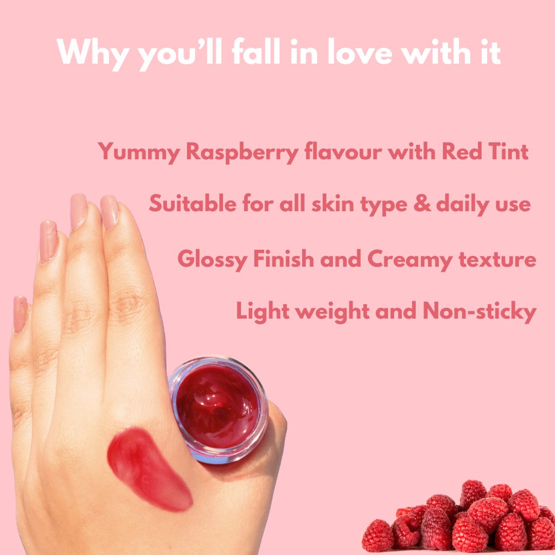 Raspberry Glossy Lip Mask For Smooth & Plump Lips