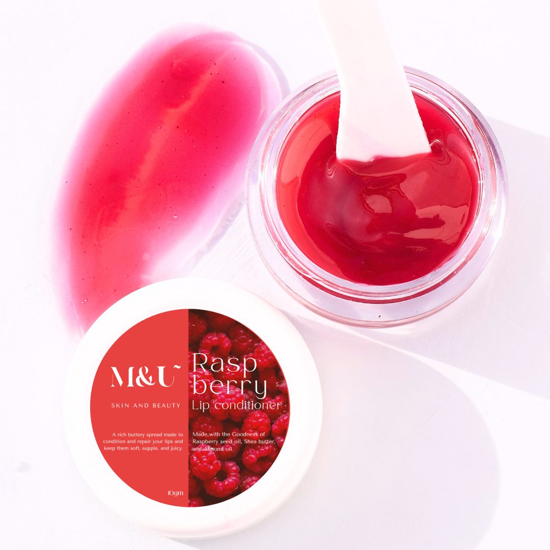 Raspberry Glossy Lip Mask For Smooth & Plump Lips – M&U Skin and Beauty