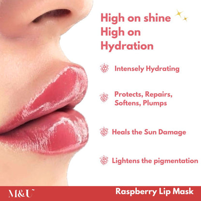 Raspberry Glossy Lip Mask For Smooth & Plump Lips