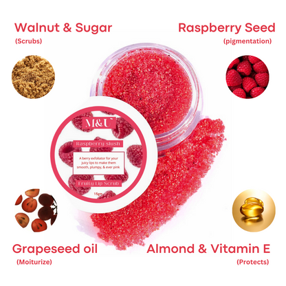 Raspberry Slush Lip Scrub to reduce Pigmentation