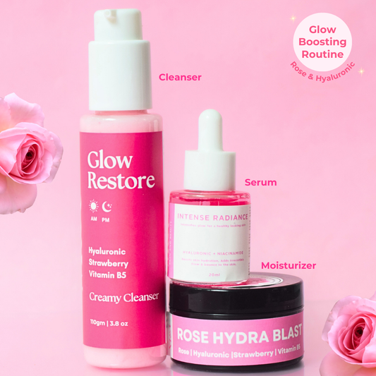 Rose Creamy cleanse & Moisturiser Glow Pack of 3