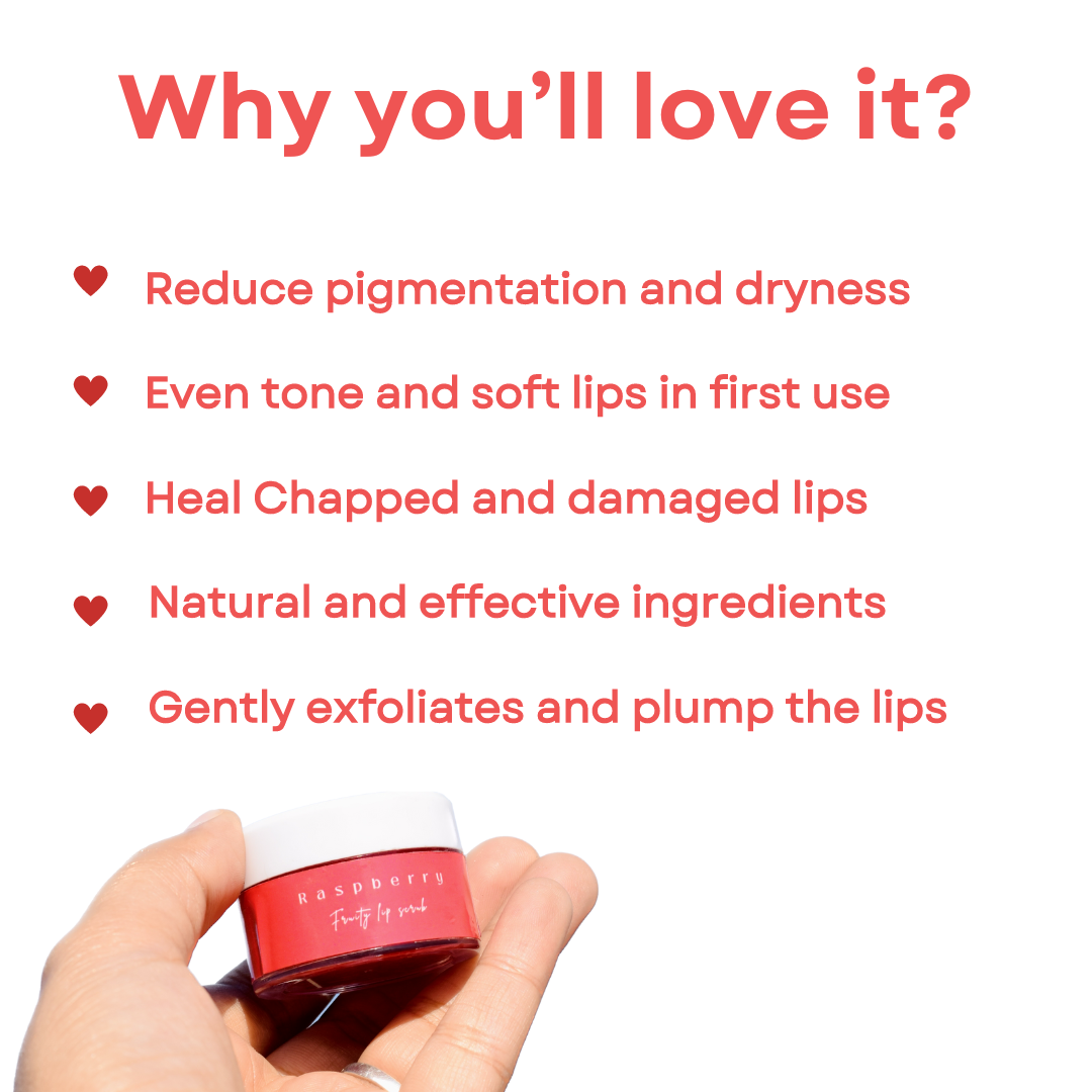 Raspberry Slush Lip Scrub to reduce Pigmentation