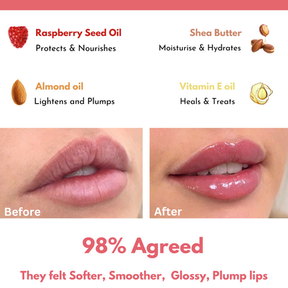 Raspberry Glossy Lip Mask For Smooth & Plump Lips