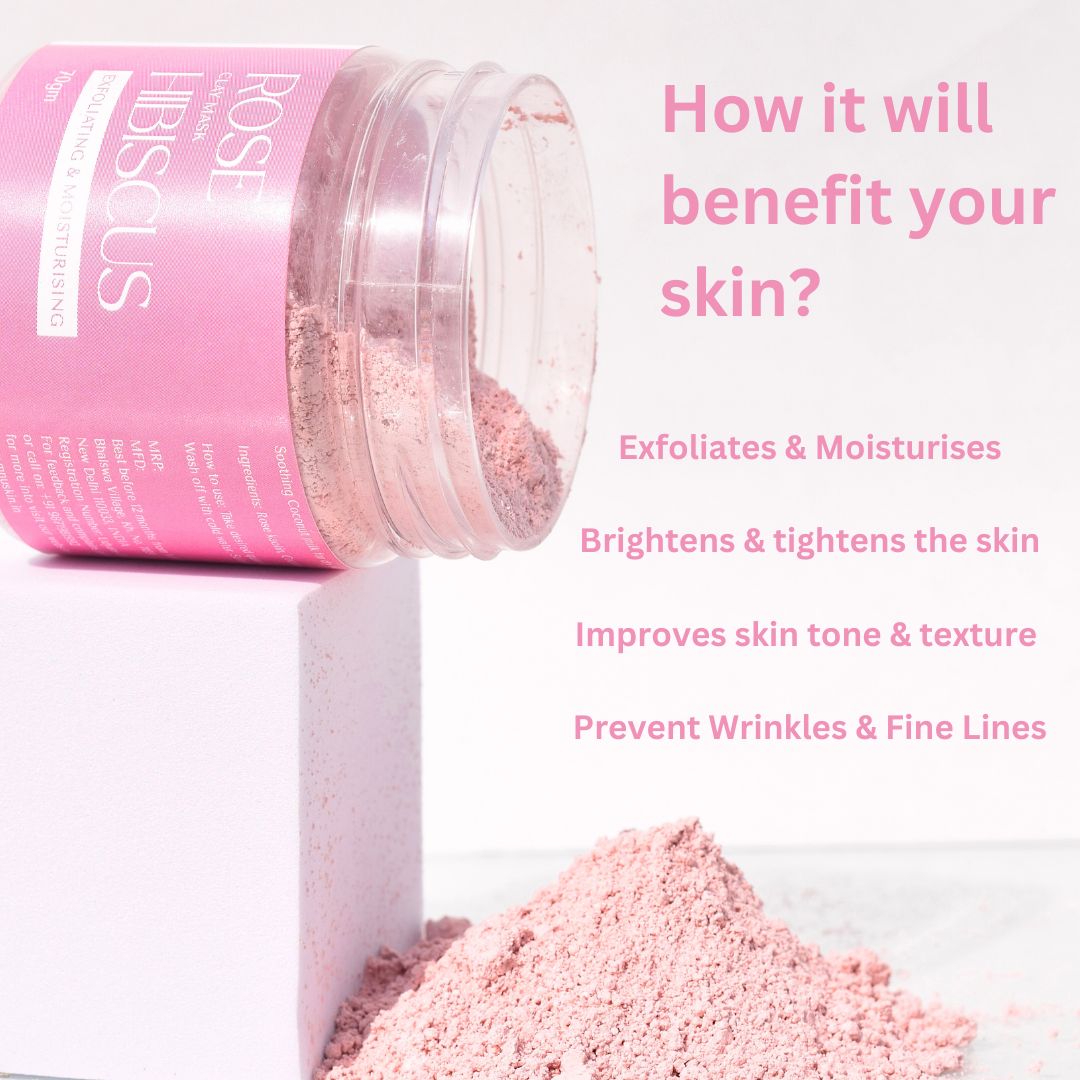 pink clay mask for glowing skin