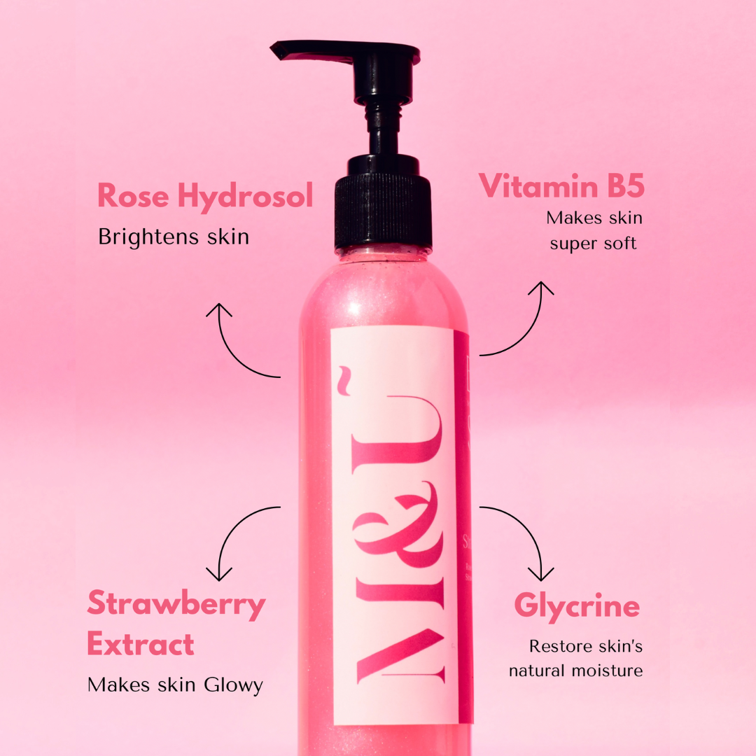 Strawberry Rose Body Wash For Glowing Skin